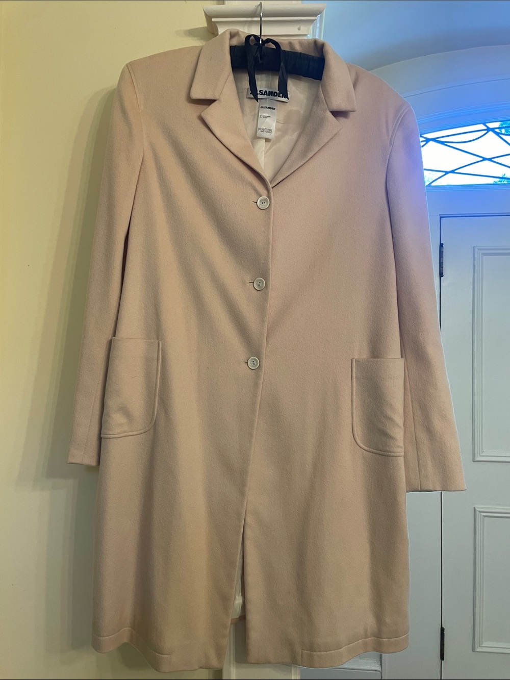 Jil Sander cashmere Cream Single-Breasted Long Coat